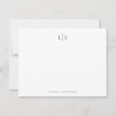 Twee Initiaal Monogram Elegant Koppel Stationery Notitiekaartje (Voorkant)