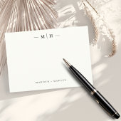 Twee Initiaal Monogram Elegant Koppel Stationery Notitiekaartje