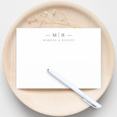 Twee Initiaal Monogram Elegant Koppel Stationery Notitiekaartje