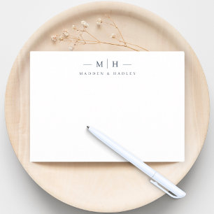 Twee Initiaal Monogram Elegant Koppel Stationery Notitiekaartje