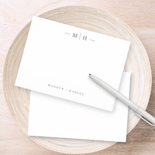 Twee Initiaal Monogram Elegant Koppel Stationery Notitiekaartje