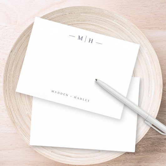 Twee Initiaal Monogram Elegant Koppel Stationery Notitiekaartje