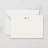 Twee Initiaal Monogram Elegant Koppel Stationery Notitiekaartje (Voorkant)