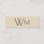 Twee Initiaal monogram (Tan / Black) Mini Visitekaartje (Voorkant)