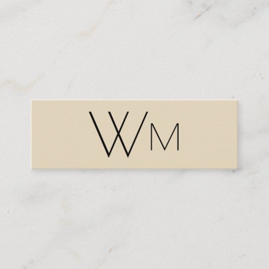 Twee Initiaal monogram (Tan / Black) Mini Visitekaartje (Voorkant)