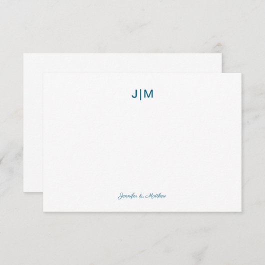 Twee Initiaal zwart-witpaar banketbakkerij Bedankkaart (Voorkant / Achterkant)