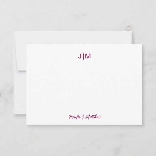 Twee Initiaal zwart-witpaar banketbakkerij Bedankkaart (Voorkant)