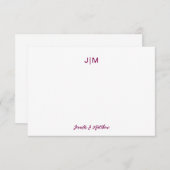 Twee Initiaal zwart-witpaar banketbakkerij Bedankkaart (Voorkant / Achterkant)