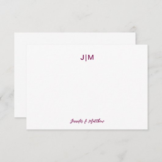 Twee Initiaal zwart-witpaar banketbakkerij Bedankkaart (Voorkant / Achterkant)