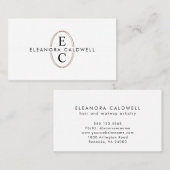 Twee Initialen Monogram Logo Roos Gold Oval White Visitekaartje (Voorkant / Achterkant)