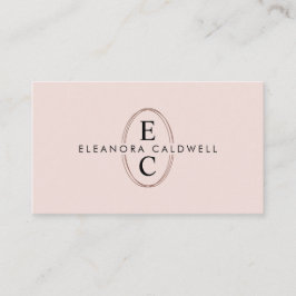 Twee Initialen Monogram Roos Gold Logo Blush Pink Visitekaartje