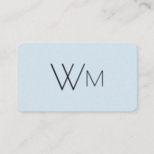 Twee initiële monogram (blauw) visitekaartje