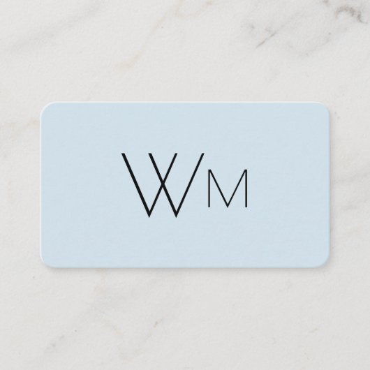 Twee initiële monogram (blauw) visitekaartje (Voorkant)