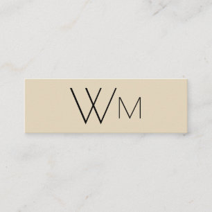 Twee initiële monogram (Tan / Zwart) Mini Visitekaartje