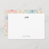 Twee initiële monogram zwarte koppel briefpapier bedankkaart (Voorkant / Achterkant)