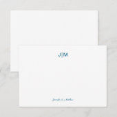 Twee initiële monogram zwarte koppel briefpapier  bedankkaart (Voorkant / Achterkant)