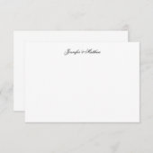 Twee initiële monogram zwarte koppel briefpapier bedankkaart (Voorkant / Achterkant)