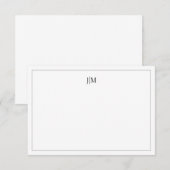 Twee initiële monogram zwarte koppel briefpapier bedankkaart (Voorkant / Achterkant)