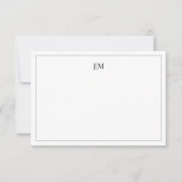 Twee initiële monogram zwarte koppel briefpapier 