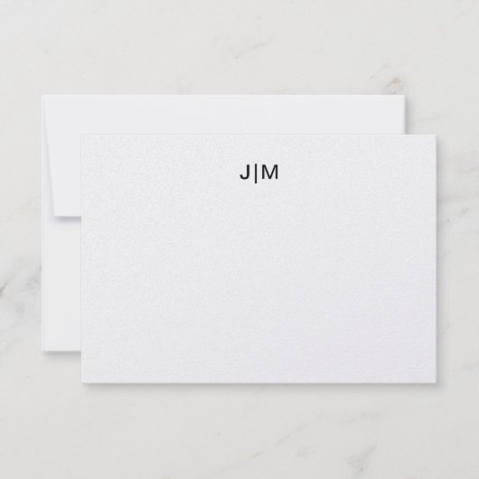 Twee initiële monogram zwarte koppel briefpapier D Bedankkaart (Voorkant)