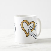 TWEE INTERTWINEERDE HARTEN KOFFIEMOK (Voorkant rechts)