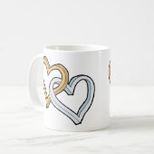 TWEE INTERTWINEERDE HARTEN KOFFIEMOK (Voorkant links)