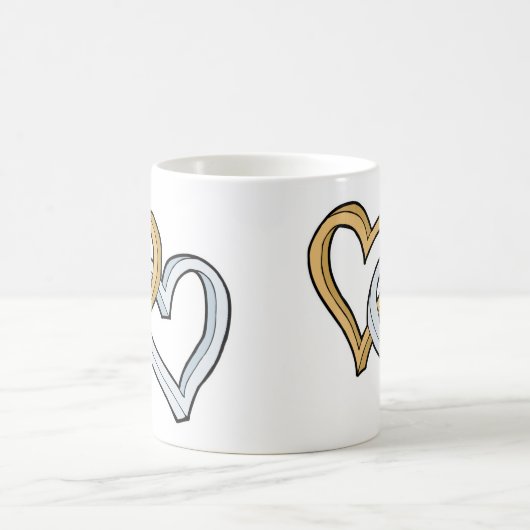 TWEE INTERTWINEERDE HARTEN KOFFIEMOK (Center)