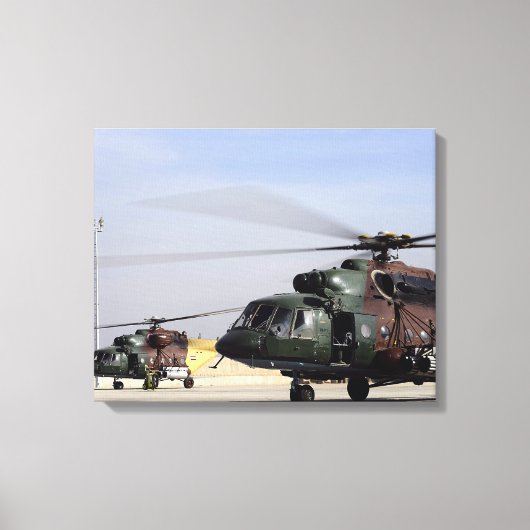 Twee Iraakse Mi-17 Hip Helikopters Canvas Afdruk (Voorkant)