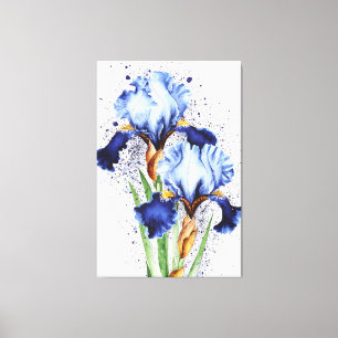 *~* Twee Iris Bloem Artsy Iris Schilderen AP84 Canvas Afdruk