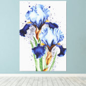 *~* Twee Iris Bloem Kunstzinnige Iris Schilderij A Canvas Afdruk (Insitu (Houten vloer))