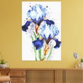 *~* Twee Iris Bloem Kunstzinnige Iris Schilderij A Canvas Afdruk (Insitu (Woonkamer))