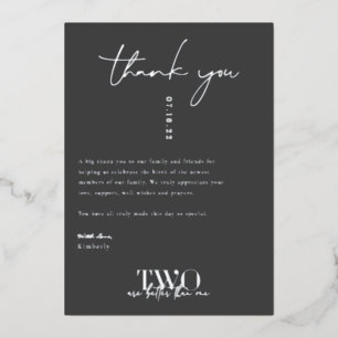 Twee Is Beter Dan Een Baby Shower Dankjewel Folie Uitnodiging