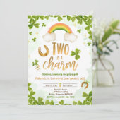 Twee is een Charm St Patrick's 2e verjaardag Kaart (Staand voorkant)