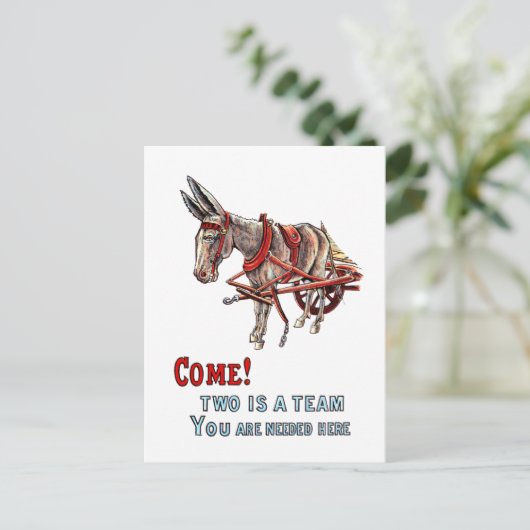 Twee is een team briefkaart (Staand voorkant)