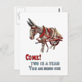 Twee is een team briefkaart (Voorkant / Achterkant)