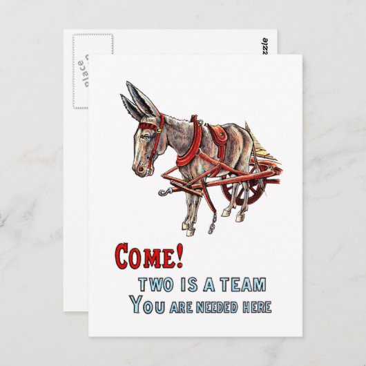 Twee is een team briefkaart (Voorkant / Achterkant)