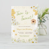 Twee is Sweet Bumblebee 2e verjaardag Kaart (Staand voorkant)