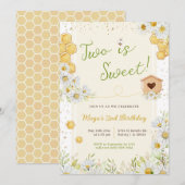 Twee is Sweet Bumblebee 2e verjaardag Kaart (Voorkant / Achterkant)