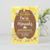 Twee is zoet om uitgenodigd te worden kaart (Staand voorkant)