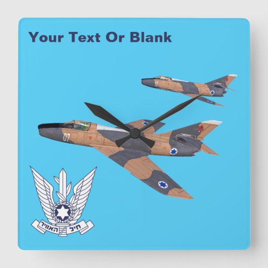 Twee Israëlische Super Mystères Vierkante Klok (Voorkant)