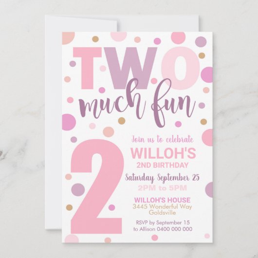 Twee jaar feest op de dag van de tweede verjaardag kaart (Voorkant)