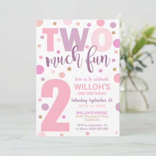 Twee jaar feest op de dag van de tweede verjaardag kaart (Staand voorkant)