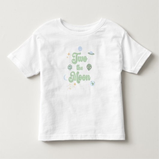 Twee jaar groene ruimte op de maan 2e verjaardag kinder shirts (Voorkant)