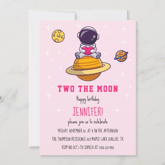 Twee jaar moderne meisjes kaart (Voorkant)