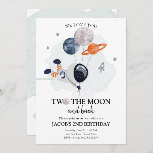 Twee jaar na de geboorte van de Moon Astronaut Spa Kaart (Voorkant / Achterkant)