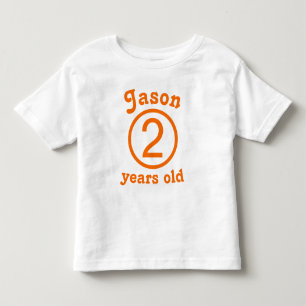Twee jaar oud gepersonaliseerd Sinaasappel Kinder Shirts