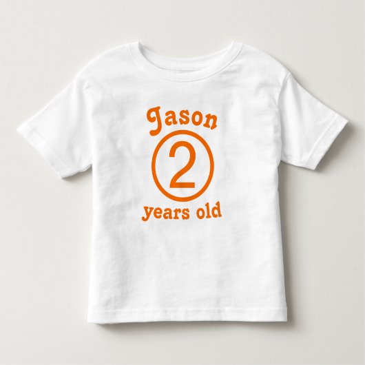 Twee jaar oud gepersonaliseerd Sinaasappel Kinder Shirts (Voorkant)