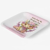 Twee jaar oud meisje draak papieren bordje (Gebogen)