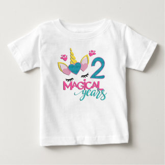 Twee jaar oud Unicorn Toddler Ruffle T-shirt