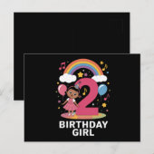 Twee jaar oud verjaardagsmeisje Schattige 2e verja Briefkaart (Voorkant / Achterkant)